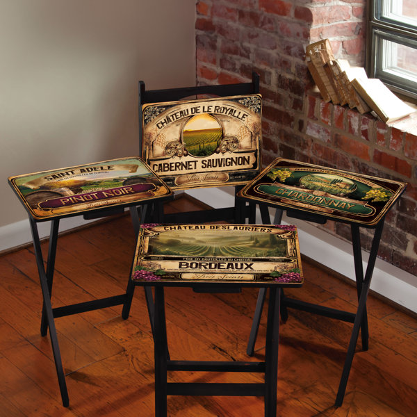 Evergreen Enterprises Inc Wine Label Tv Tray Set With Stand S